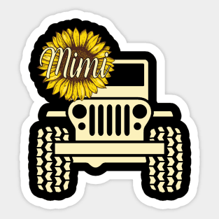 Jeep Sunflower Jeep Mimi Jeep Women Sticker